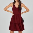 thumbnail image 6 of Summer Dresses for Women Casual Round-Neck Sleeveless High Waist Mini Sundresses, 6 of 9