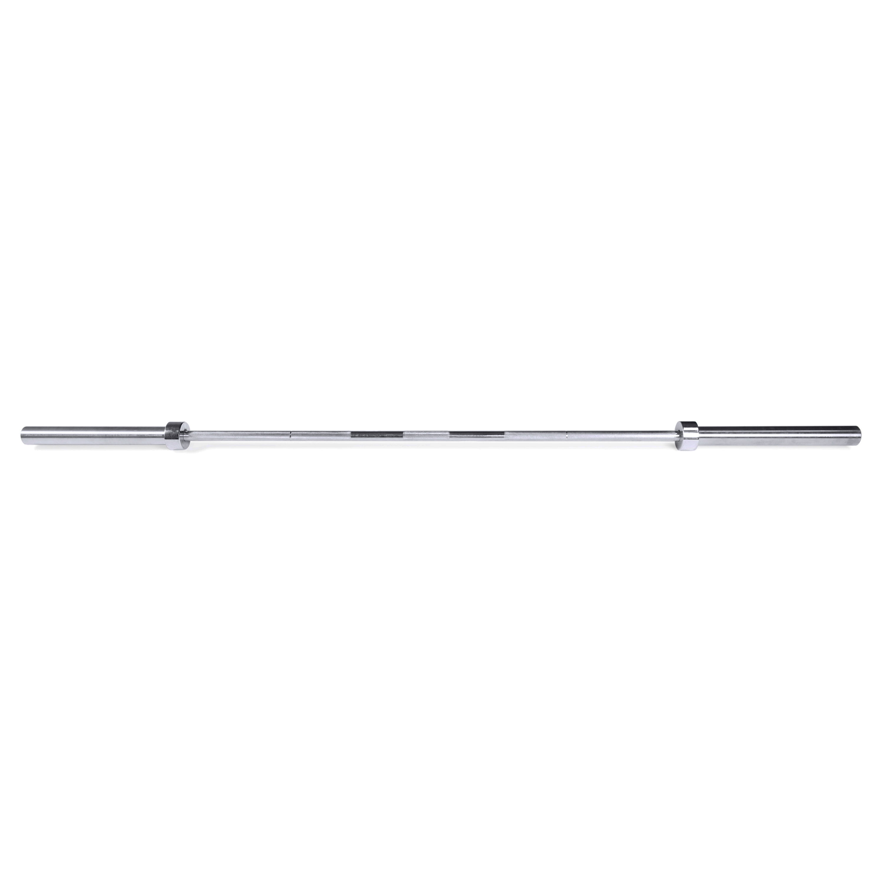 CAP Barbell 45lb Solid Steel Olympic Weight Bar, 7 Ft., Chrome (Fits 2-Inch Weight Plates)