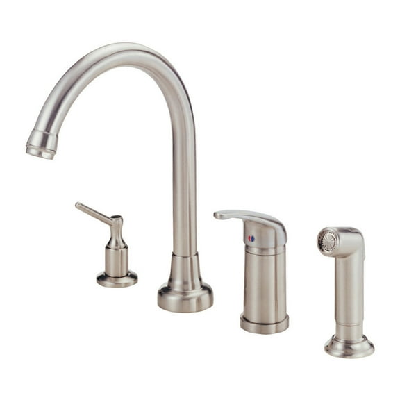 Danze Melrose One-Handle High-Rise Kitchen Faucet with Soap Dispenser & Spray 1.75 GPM Aeration/2.2 GPM Spray Stainless Steel