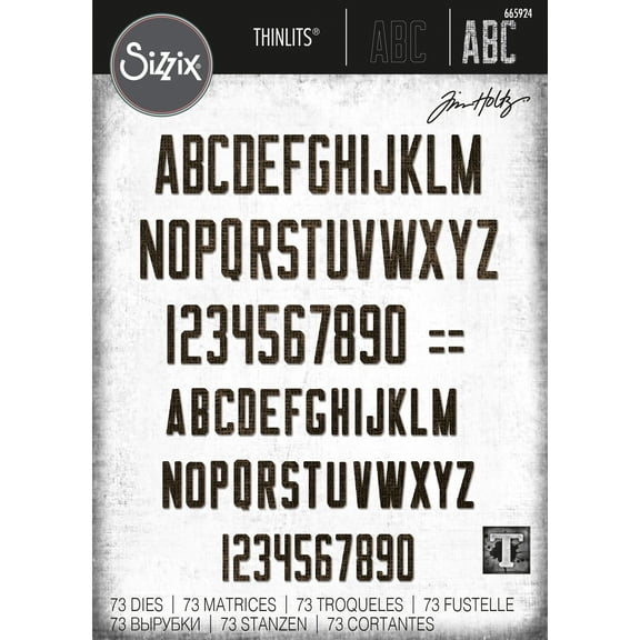 Sizzix Thinlits Dies By Tim Holtz 73/Pkg-Alphanumeric Theory