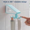 thumbnail image 1 of 360 Degree Rotating Storage Rack Adhesive 6 Kitchen Gadgets Hooks Bathroom Hanger Kitchen Gadgets Organizer, Light Blue, 1 of 6