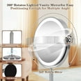 thumbnail image 4 of 15X Magnifying Mirror with Light, 9.5 Large 5000mAh Rechargeable Double Sided HD Lighted Makeup Mirror with 3 Touch Dimmable Light, 360° Swivel Detachable for Travel Vanity Mirror Nickel, Gifts, 4 of 5