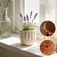 thumbnail image 4 of MMJ Plant Stand Indoor Antique Wavy Ceramic Flower Pot Vintage Striped Planter with Drainage Hole for Home Living Room 4.33x4.33x3.54in, 4 of 6