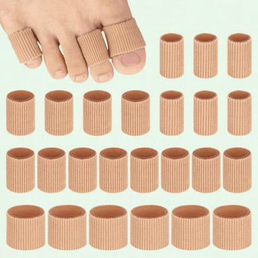 24 Piece Gel Toe Protector Set - Toe Sleeves for Pain Relief, Toe Separators for Overlapping Toes, Blister Toe Pads, Corn Pads