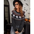 thumbnail image 3 of Halloween Sweaters for Women 2024 Ghost Print Pullover Sweater Casual Loose Knitted Crewneck Sweaters Shermie, 3 of 6