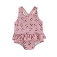 thumbnail image 1 of ITFABS Summer Baby Girl Nylon Printed U-shaped Neck Cross Strap Ruffle Swimwear, 1 of 6