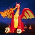 thumbnail image 3 of Gymax 10' Halloween Inflatable Fire Dragon Air-blown Decor w/ Wings & LED, 3 of 10