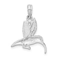 thumbnail image 3 of Finest Gold Sterling Silver Polished Hummingbird Pendant, 3 of 3