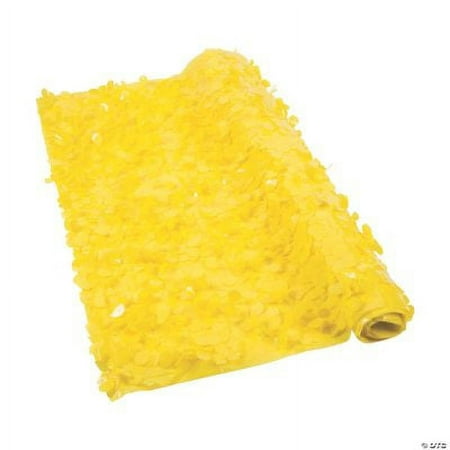 Image of Yellow Floral Sheeting Backdrop Birthday Party Decor 1 Piece