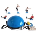 thumbnail image 2 of X Factor 23" Fitness Balance Yoga Ball Set - Stability Half Exercise Ball with Pump, 2x Resistance Bands, Workout Chart (Blue), 2 of 11