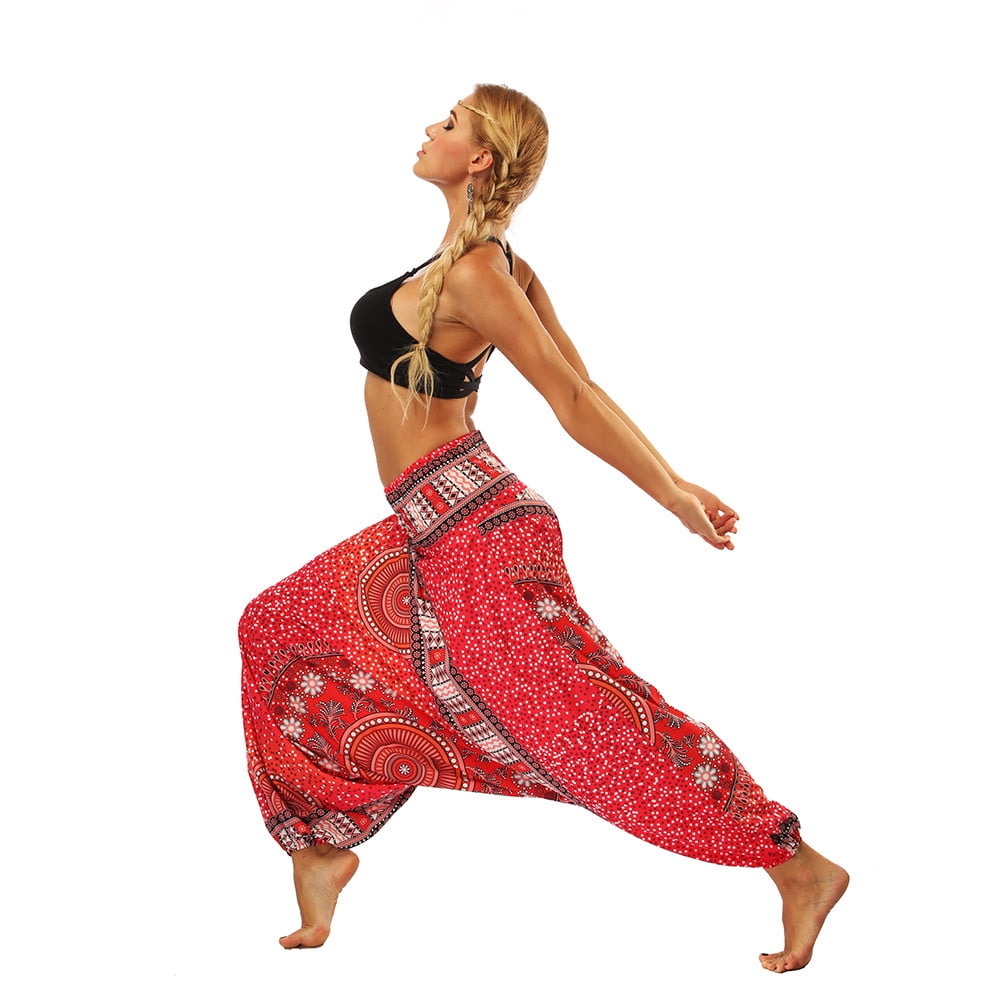Italily Donna Loose Playsuit Yoga Jogging Pantaloni Harem Cascante Pantaloni Tuta Estate delle Donne Pantaloni Tuta Aladdin dei Boho-Yoga Workout Athletic Pantalone Jumpsuits