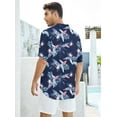 thumbnail image 5 of Wespornow Mens Hawaiian Shirts Short Sleeve Floral Tropical Beach Casual Button Down Shirts Dark Blue XXL, 5 of 7