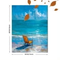 thumbnail image 3 of Orange Beach Chair Oil Painting Canvas Print Wall Art for Living Room Bedroom Hotel Cafe Resort Decor, 3 of 8