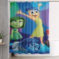 thumbnail image 1 of Cortina de ducha de adentro hacia afuera con dibujos animados, cortinas de ducha para baño con 12 ganchos, juego de decoración para el baño de poliéster impermeable y lavable, 60 x 72 pulgadas, hierro, 1 of 8