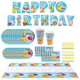 thumbnail image 4 of Birthday Decorations Tableware Plates Napkins Balloons Bag Card Backdrop Kids Pikachu Happy birthday Decor Supplies, 4 of 5