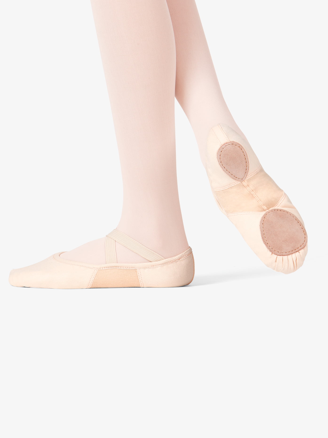 Danshuz Little Girls Pink Soft Leather Rose Ballet Shoes Size 6.5-3