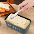 thumbnail image 6 of SomWiBe 6.61 in Black Plastic Butter Dish with Lid and Spreader - Airtight Butter Keeper Container for Fridge Table Setup, 6 of 9