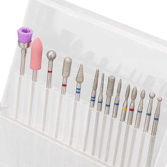 Soporte para brocas de manicura y pedicura, 20 agujeros, 14 piezas, soporte para cabezal de pulido de uñas, juego de soporte para brocas de manicura, resistente y resistente