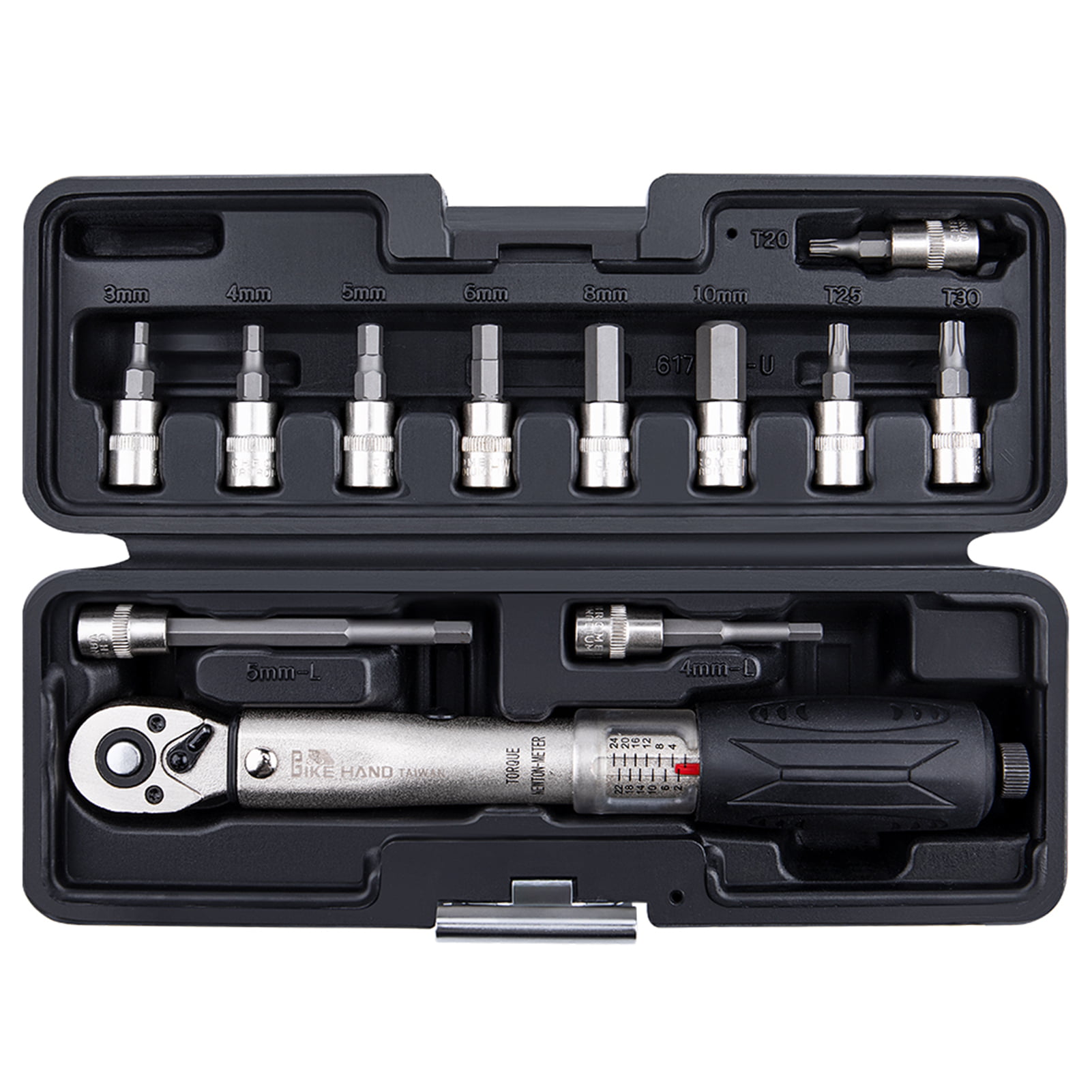 Torque Wrench Set 1/4Inch 2-24Nm Double Scale Bike Torque Wrench Repair Kit