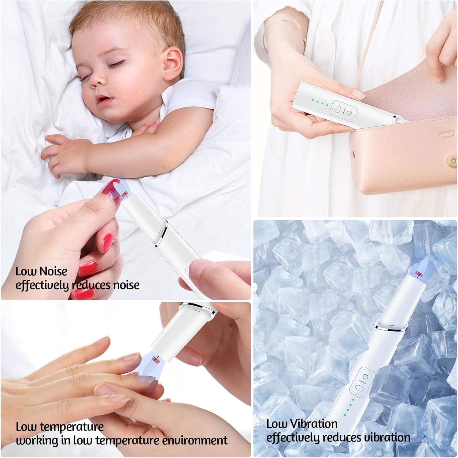 Electric Nail Files for Acrylic Nail Gel, Professional Nail Drill Kit 15000RPM 4 Adjustable Speed, 6 Drill Bits, Manicure Pedicure Set for Beginner Women Men