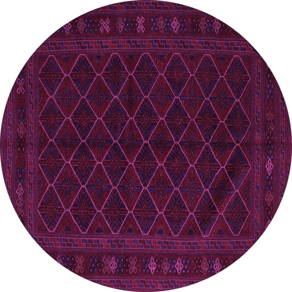 Ahgly Company Indoor Round Southwestern Pink Country Area Rugs, 7' Round