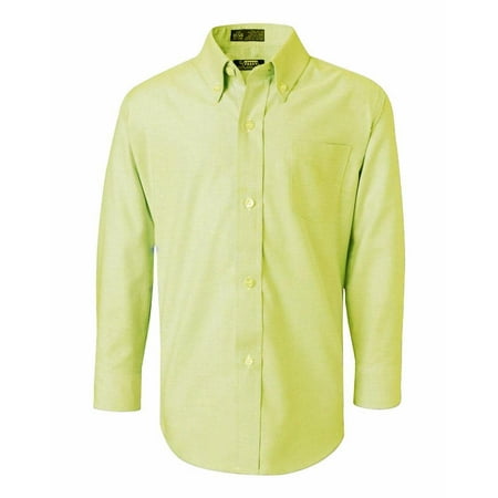 French Toast School Uniform Boys Button Down Long Sleeve Oxford Dress Shirt, 34123 Yellow / 16