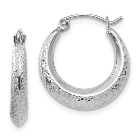 18 Mm Rose - Roy Rose Jewelry 14K White Gold Madi K Textured 18mm Hoop Earrings