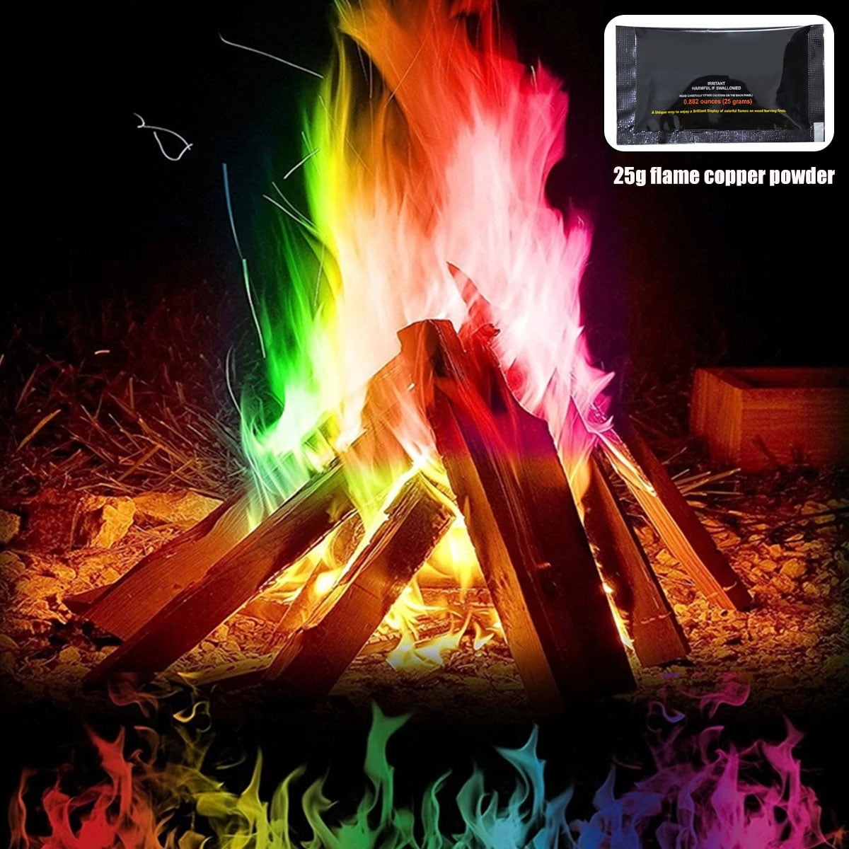 Magic Flames Colour Mystical Fire Pit Burner Sachet Bonfire Indoor Outdoor 
