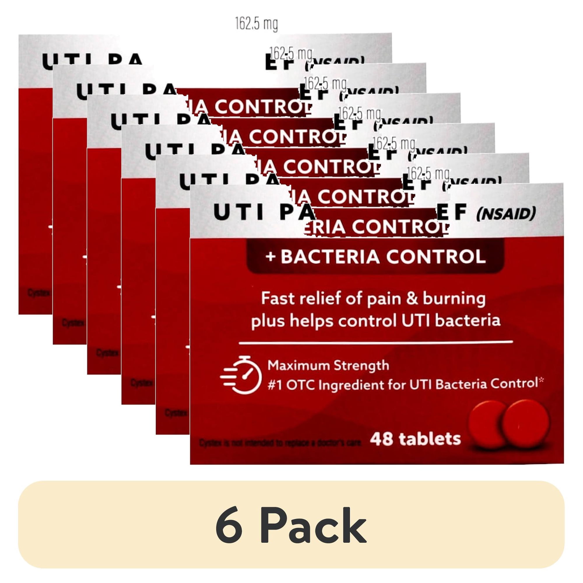 (6 pack) Cystex Urinary Pain Relief Tablets 48 Tablets Each