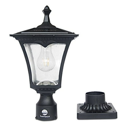Kemeco St4301q Filament Led Cast Aluminum Solar Post Light Fixture With 3 Inch Fitter Base For Outdoor Garden Pole Mount Canada Kemeco St4301q Filament Led Cast, Solar Light Fixtures