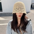 thumbnail image 2 of CoCopeanut New 2022 Simple Girl WeaveSun Hat Wide Brim Floppy Summer Hats for Women Beach Panama Straw Dome Bucket Hat Femme Shade Hat Gift, 2 of 6