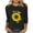 Black, variant on Fall Fashion Must Haves Women's Ribbed Knit Top 3/4 Sleeve Round Neck with Floral Print Design Tees Tshirts Blouse for Date Night Women Fall Clothes