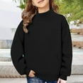 thumbnail image 4 of XIMIN Mock Neck Sweatshirt for Girl Kids Cotton Pullover Shirts Long Sleeve Turtleneck Casual Solid Color Pullover Girls Turtleneck for Autumn and Winter, 4 of 7