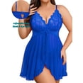 thumbnail image 2 of Sexyfree Plus Size Lingerie for Women Sexy Open Front Lace Nightdress V Neck Sleepwear, 2 of 3