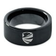 thumbnail image 2 of Tungsten Hawk Bald Eagle Wings Crest Band Ring 9mm Men Women Comfort Fit Black Flat Cut Brushed Polished, 2 of 4