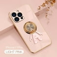 thumbnail image 1 of Dteck Compatible with iPhone 11 Pro Case, Ring Holder Rotating Magnetic Car Holder Soft Silicone Luxury Electroplating New Creative Alien Phone Case for iPhone 11 Pro,Lightpink, 1 of 9