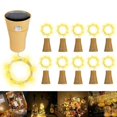 thumbnail image 1 of Cadena de luces solares para tapa de botella de vino a prueba de lluvia para exteriores - blanco cálido 1 metro 10 luces, 1 of 6