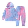 thumbnail image 2 of XXWXYD Kids Girls Boys Tie Dye Pattern Hooded Sweatshirt and Jogger Pants 2-Piece Set Long Sleeve Casual Play Outfit Trendy Comfy Stretc𝗁y Unisex, 2 of 8