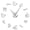 Silver, variant on Nail Polish Makeup Tool Beauty Salon Frameless Wall Clock Stickers, DIY Modern Decorative Clocks for Living Room, Bedroom, Office - Easy to Install, Large 3D Clock Design (Gold,27in)