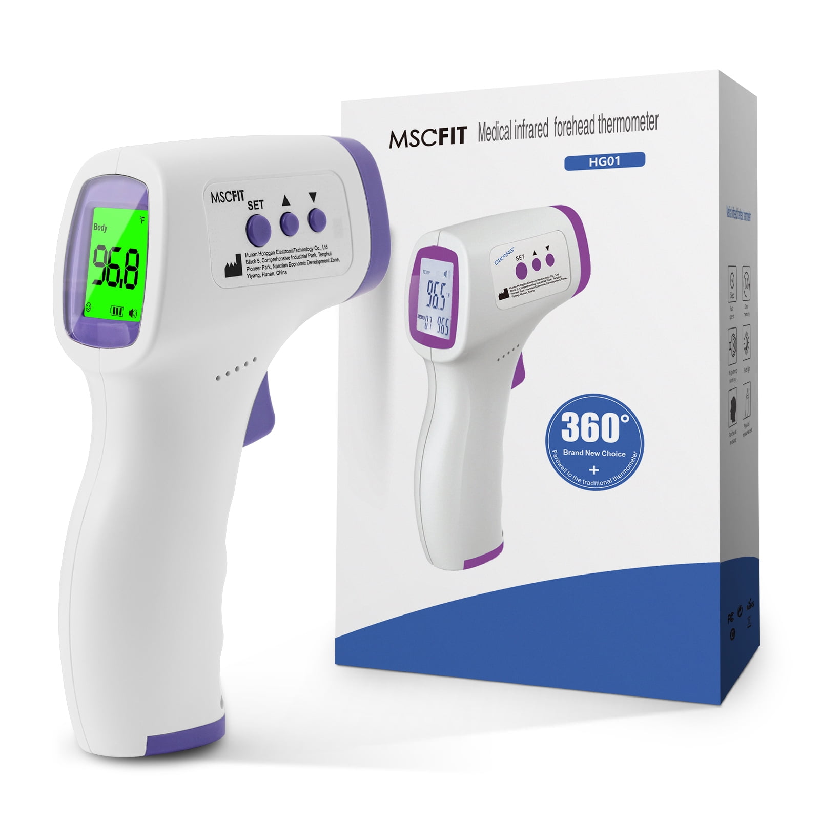 Forehead Digital Thermometer, Temperature Memory, Fast and Accurate