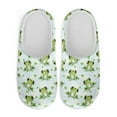 thumbnail image 2 of FUIALDOLG Funny Frog Print Winter House Slippers for Women Men, Lightweight Fabric Casual Cotton House Shoes, Non-Slip Closed Toe Home Shoes, Indoor and Outdoor, Size 6-7, 2 of 7