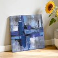 thumbnail image 2 of Canvas Wall Art Abstract Oil Paint Canvas Art Print Royal Blue Graffiti Distressed Color Block Pictures Wall Decor for Living Room Bedroom Artwork Decorations Stretched Framed Ready to Hang 16"x16", 2 of 9