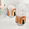 thumbnail image 2 of Yayeee 2 Pack Qtip Holder Bathroom Cotton Swab Canister with Lid Clear Dispenser Set, Black Cat Rainbow, 2 of 6