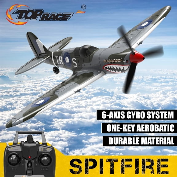 TOP RACE BRITISH SPITFIRE READY TO FLY REMOTE AIRPLANE QTY DISCOUNTS - FREE GIFT