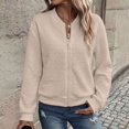 thumbnail image 6 of Kezqiaxn Bomber Jacket Women Fashion Clothing Solid Long Sleeve Casual Lightweight Jackets Fall Zip Up Coats for Women, 6 of 8