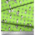 thumbnail image 2 of Soimoi Moss Georgette Fabric Dot & Penguin Ocean Printed Fabric 1 Yard 42 Inch Wide, 2 of 3