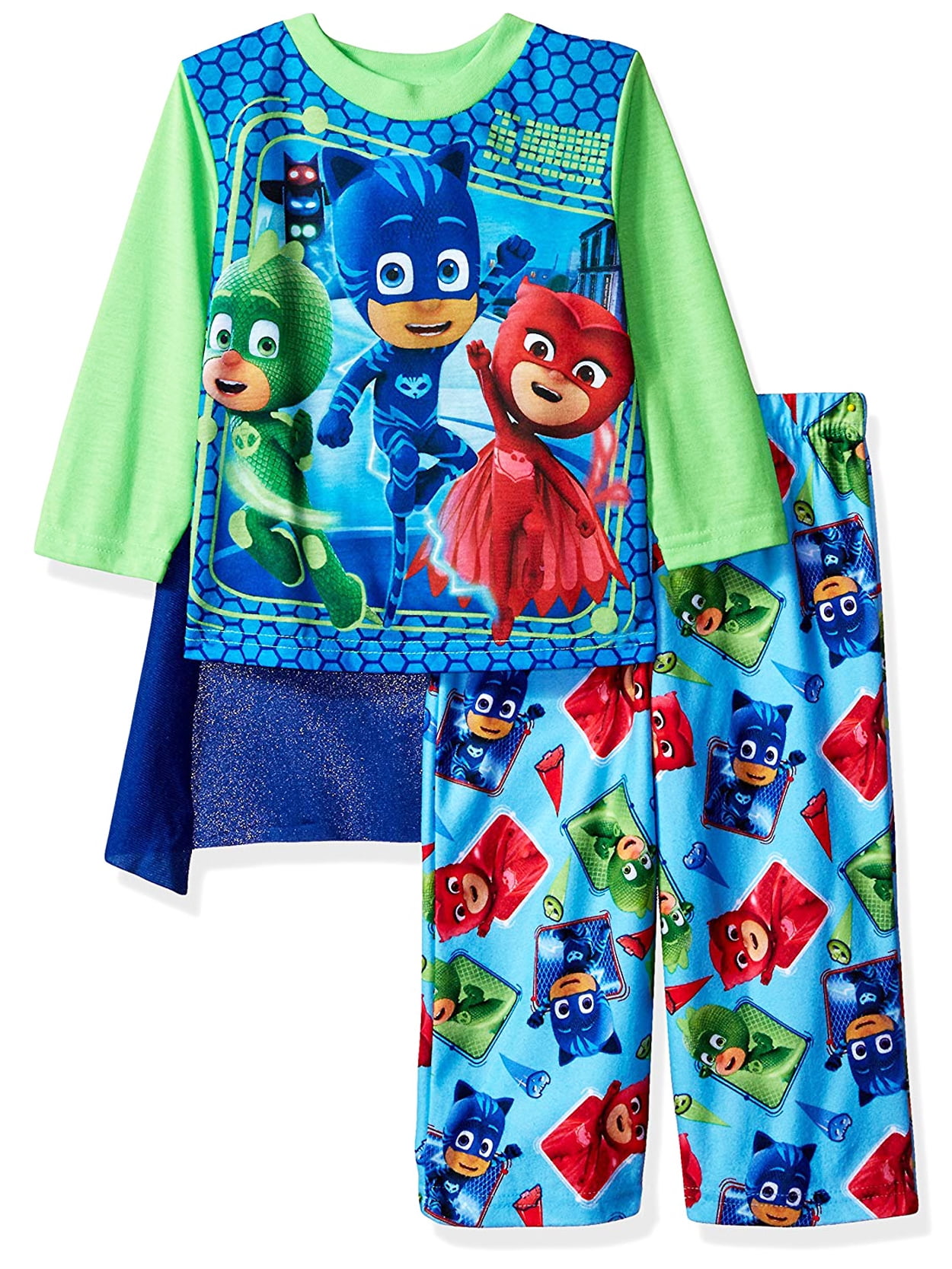 Kids PJ Masks All In One Micro Fleece Sleep Suit Pyjamas Nightwear For Boys 