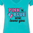 thumbnail image 4 of Inktastic Pink or Blue Mimi Loves You Women's V-Neck T-Shirt, 4 of 5