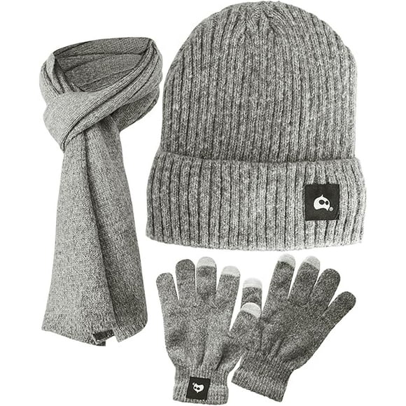 Juego de Gorro Bufanda y Guantes de Pantalla Táctil Bluelander Unisex Gris