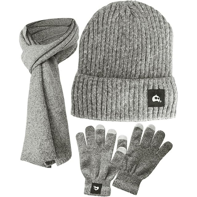 Juego de Gorro Bufanda y Guantes de Pantalla Táctil Bluelander Unisex Gris